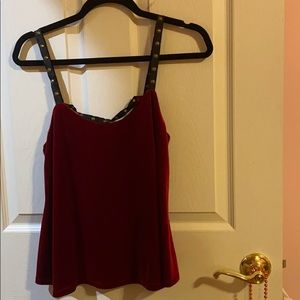 Tobi red velvet tank